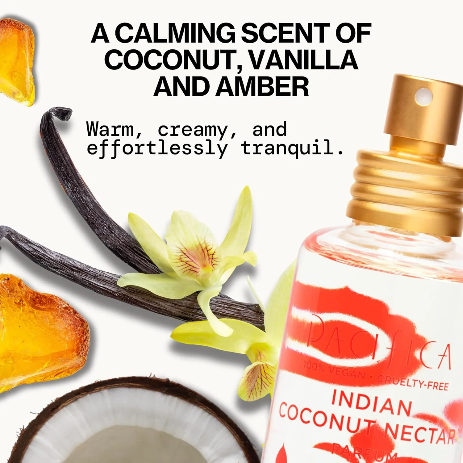 Pacifica Indian Coconut Nectar Perfume Spray – Tropical Vanilla & Coconut Fragrance, Layerable Beachy Perfume for Women, Clean, Non-Toxic, Vegan & Cruelty-Free Formula, All-Day Long Lasting