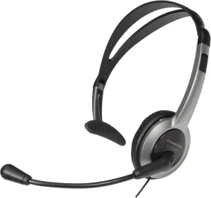 Panasonic Comfort Fit Headset for TCA Series Cordless Landline Phones, Foldable Headset with Flexible Noise-Cancelling Microphone and Volume Control, 2.5 mm Plug, Grey/Silver KX-TCA430