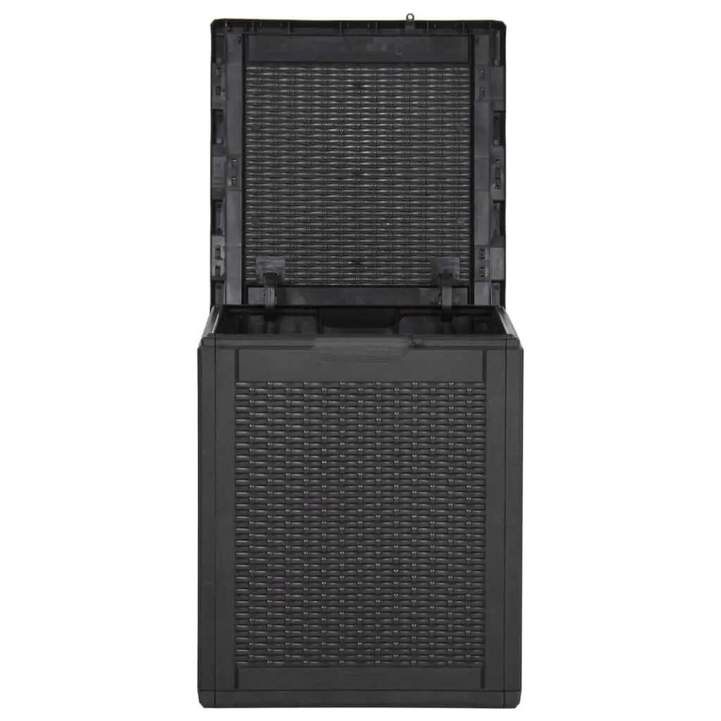 Patio Storage Box 23.8 gal Black PP Rattan