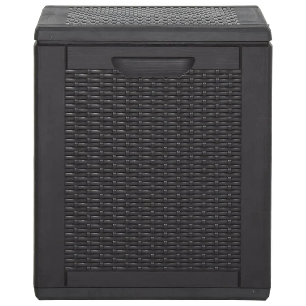 Patio Storage Box 23.8 gal Black PP Rattan