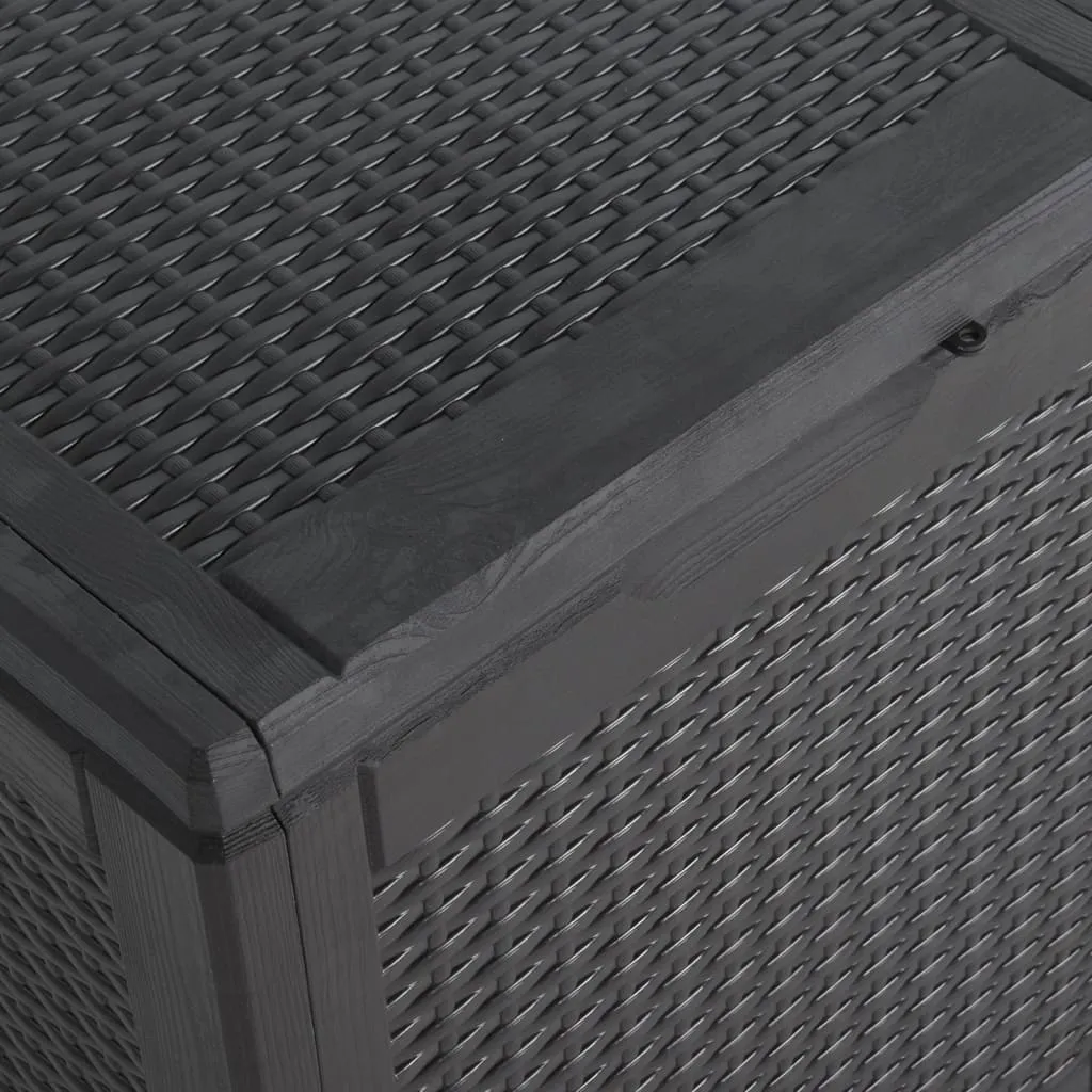 Patio Storage Box 23.8 gal Black PP Rattan