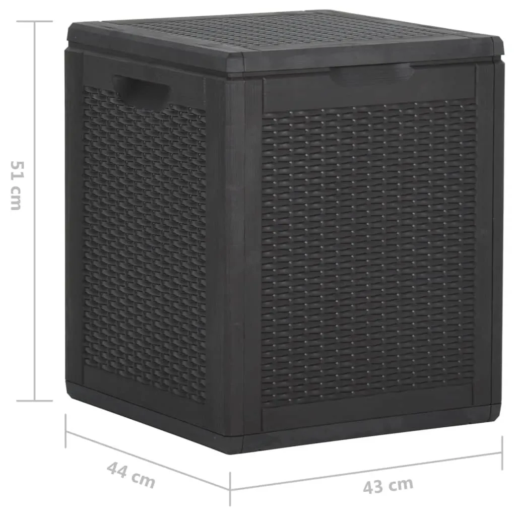 Patio Storage Box 23.8 gal Black PP Rattan