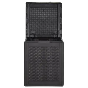 Patio Storage Box 23.8 gal Black PP Rattan