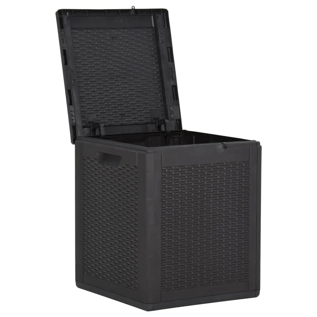 Patio Storage Box 23.8 gal Black PP Rattan
