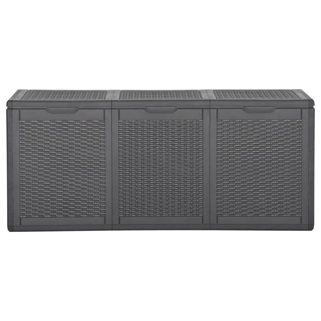 Patio Storage Box 71.3 gal Black PP Rattan