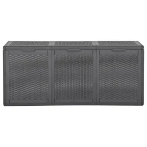 Patio Storage Box 71.3 gal Black PP Rattan