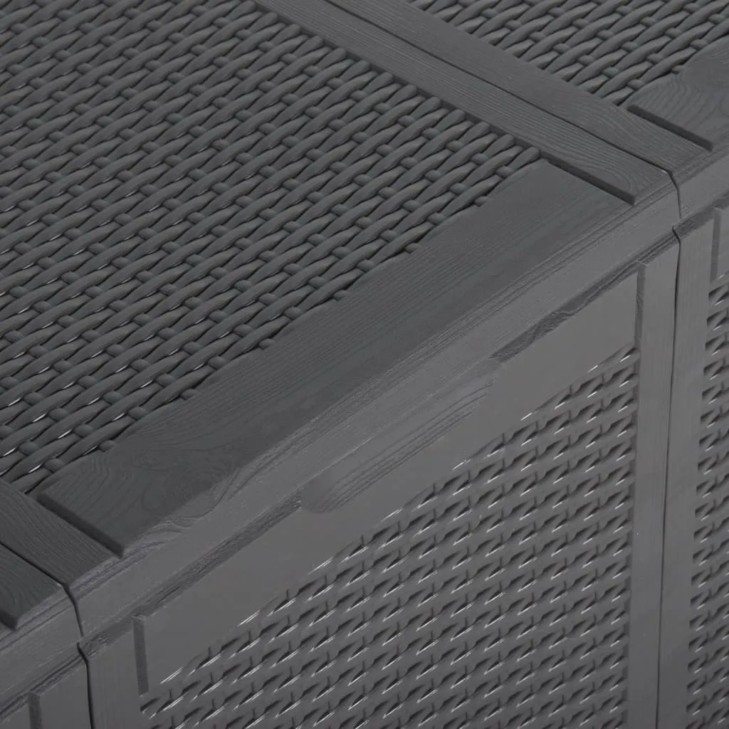 Patio Storage Box 71.3 gal Black PP Rattan
