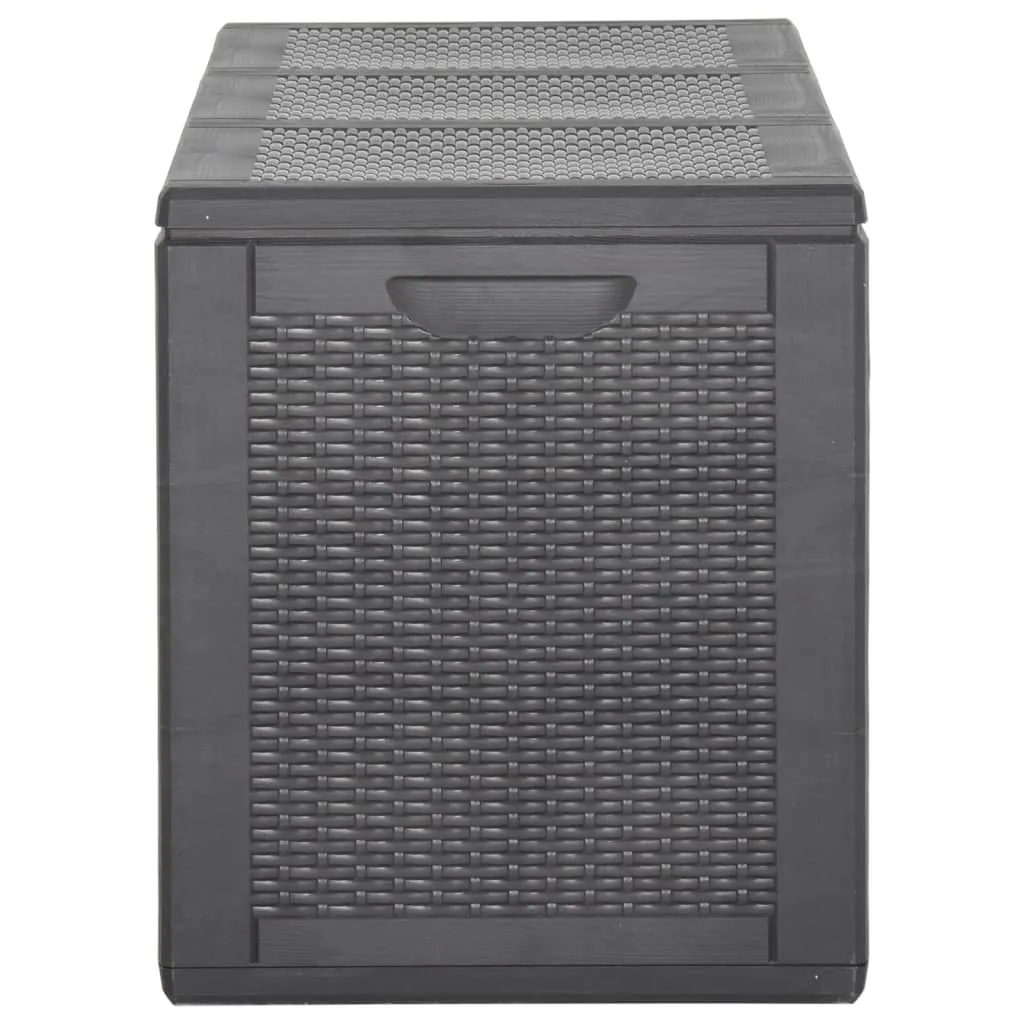 Patio Storage Box 71.3 gal Black PP Rattan
