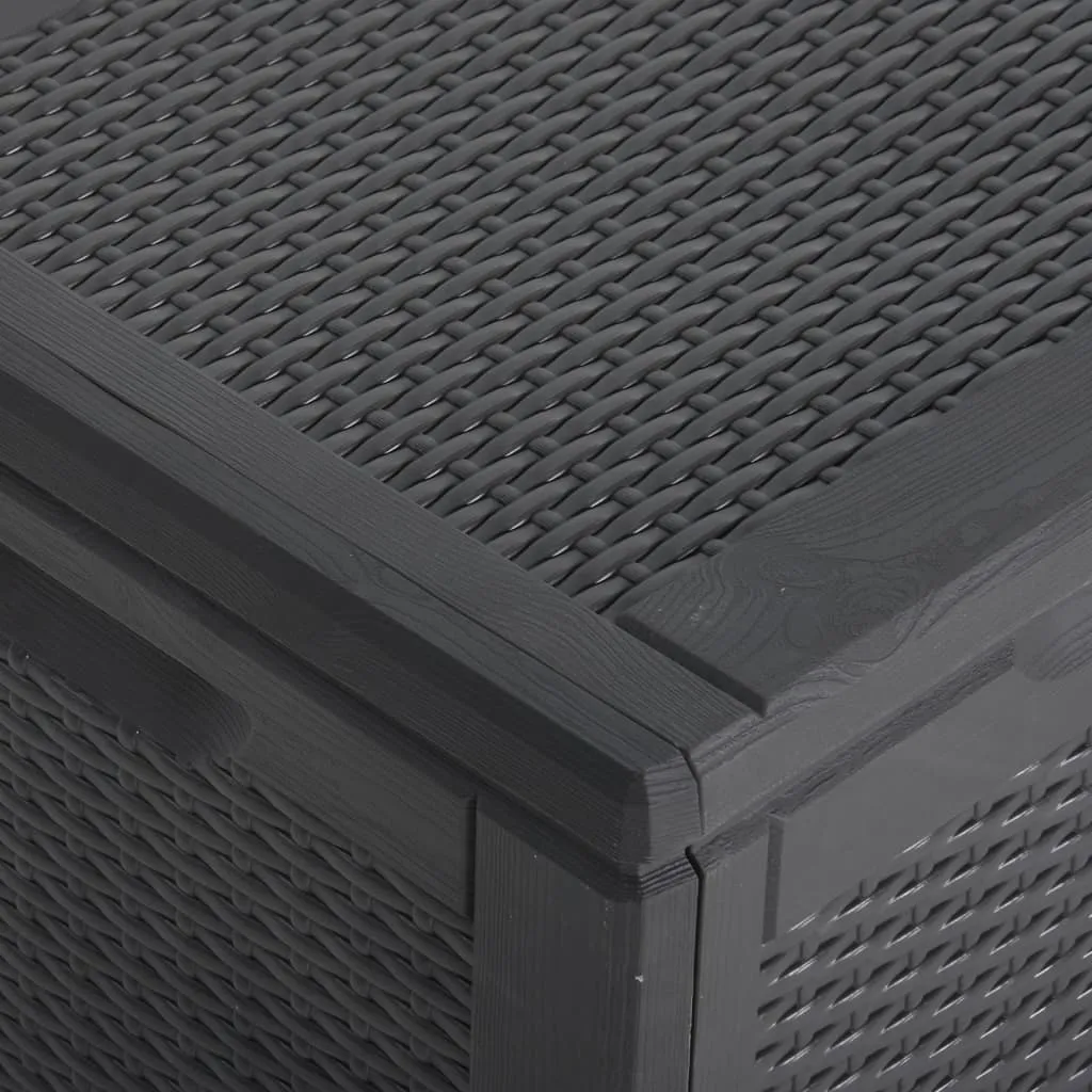 Patio Storage Box 71.3 gal Black PP Rattan