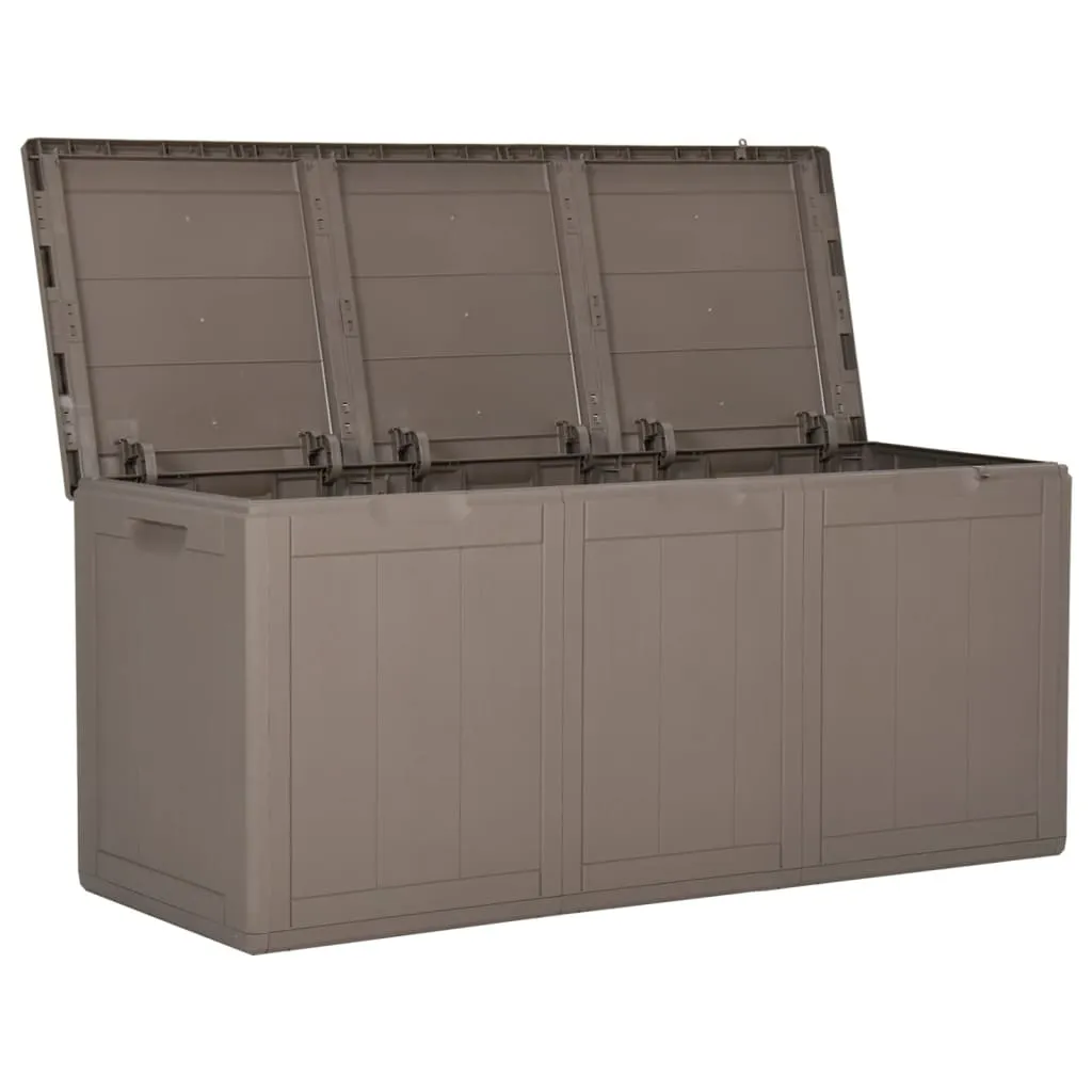 Patio Storage Box 71.3 gal Brown PP Rattan