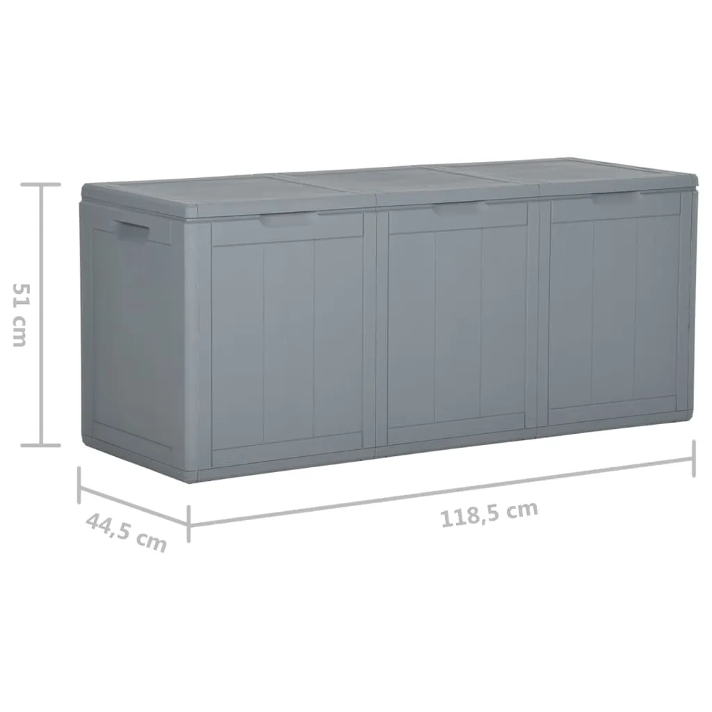 Patio Storage Box 71.3 gal Gray PP Rattan