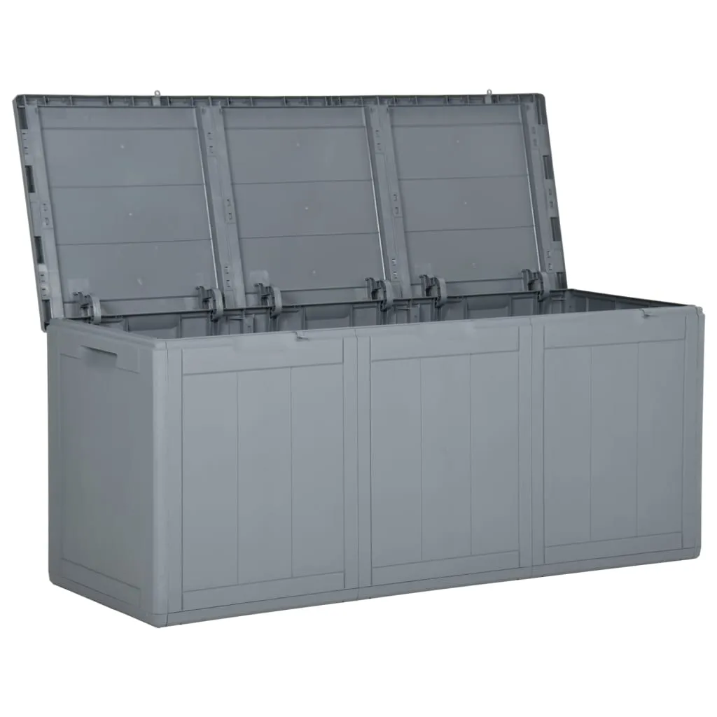 Patio Storage Box 71.3 gal Gray PP Rattan