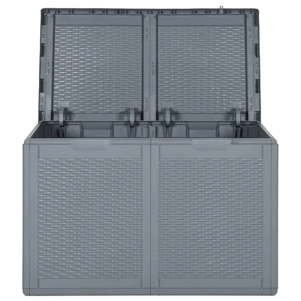 Patio Storage Box Gray PP Rattan 47.6 gal