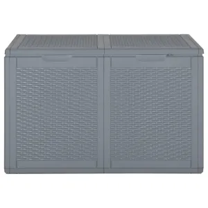 Patio Storage Box Gray PP Rattan 47.6 gal