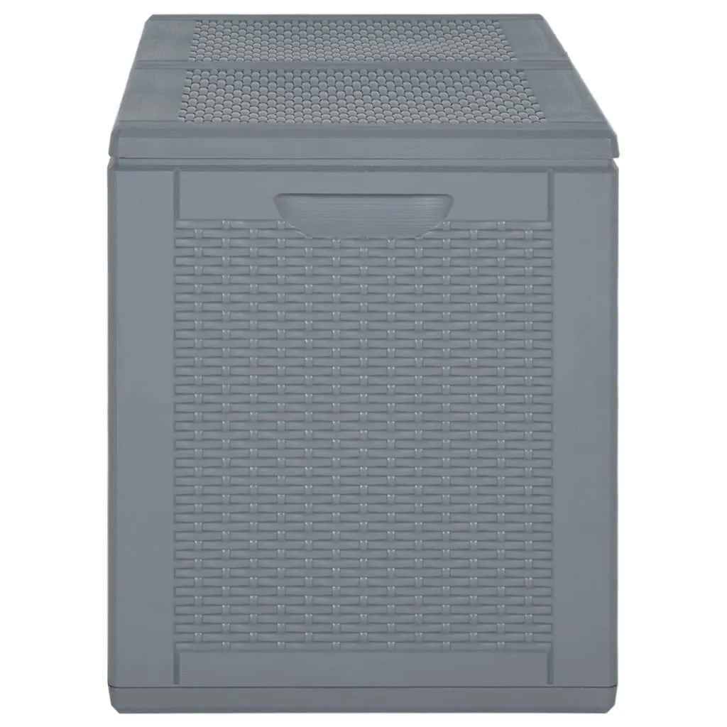 Patio Storage Box Gray PP Rattan 47.6 gal