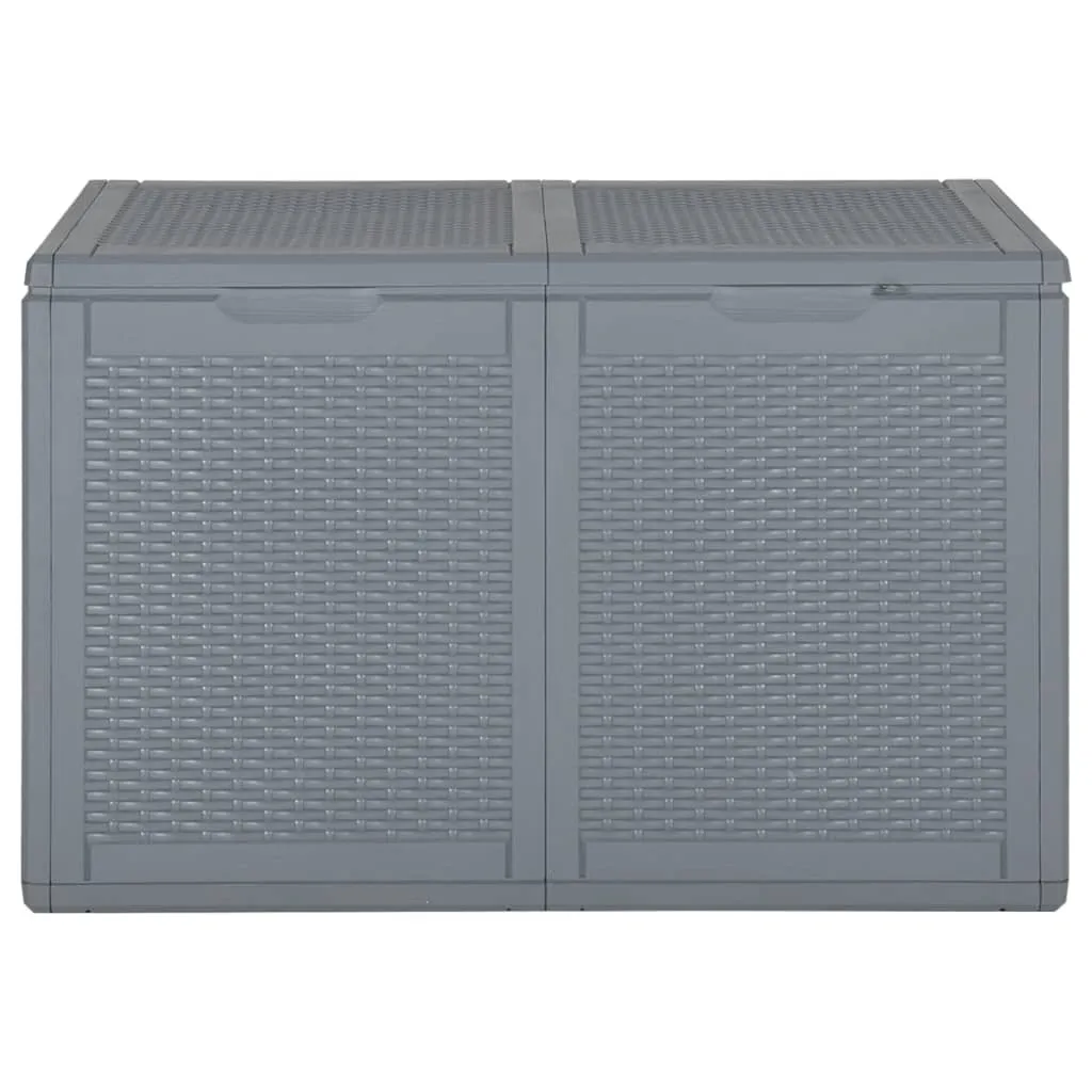 Patio Storage Box Gray PP Rattan 47.6 gal