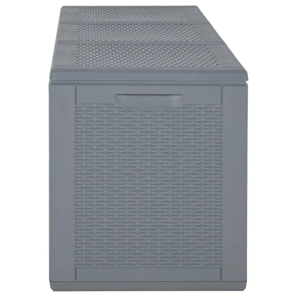 Patio Storage Box Gray PP Rattan 71.3 gal