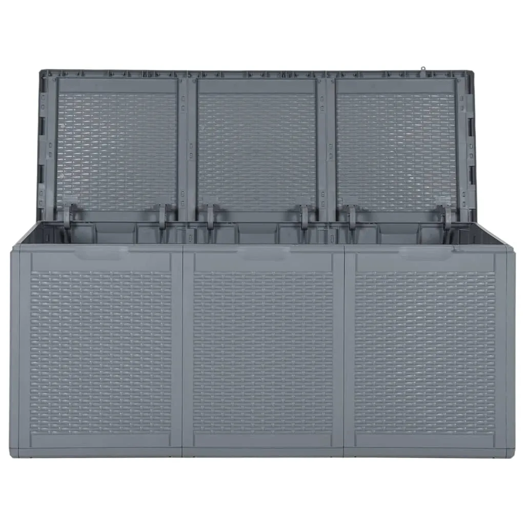 Patio Storage Box Gray PP Rattan 71.3 gal