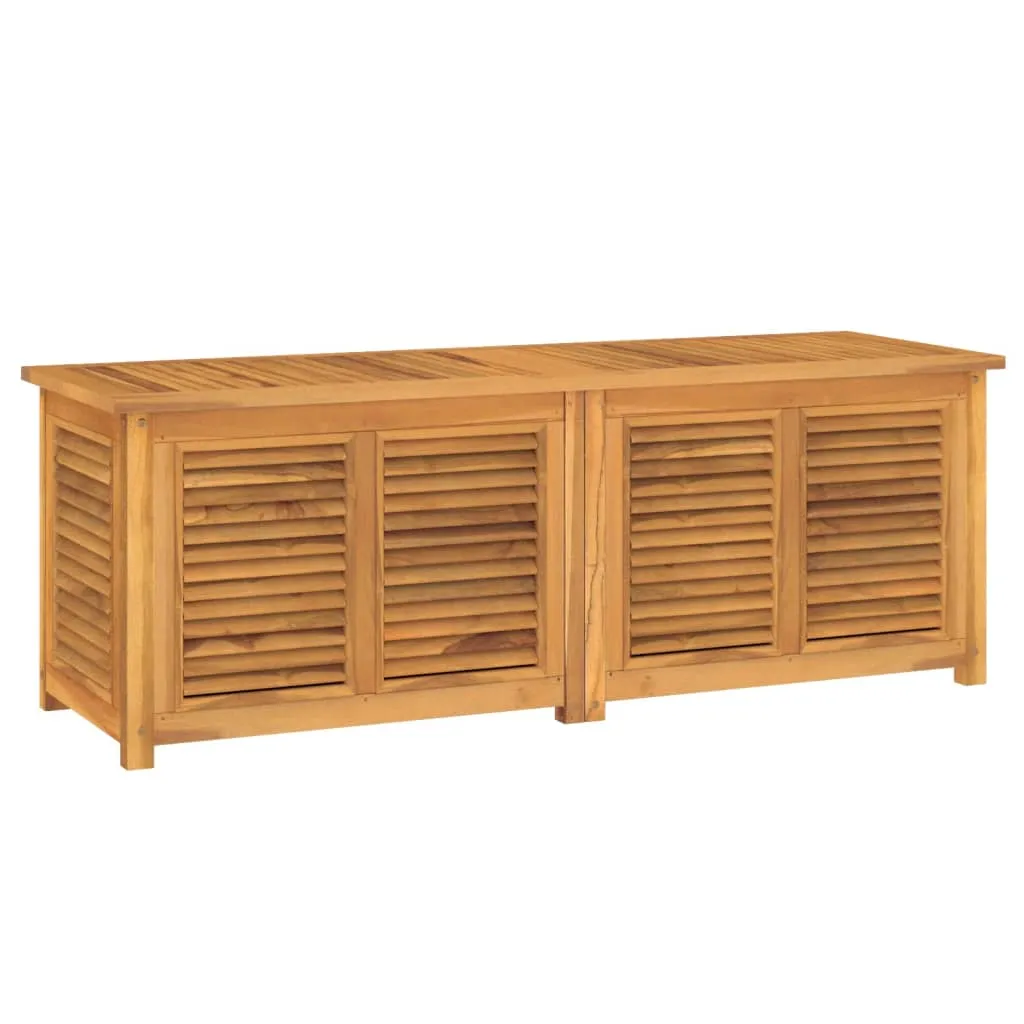 Patio Storage Box Outdoor Cushion Storage with Bag Solid Wood Teak