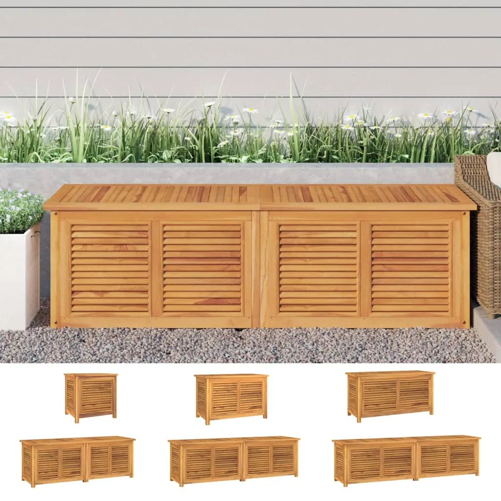 Patio Storage Box Outdoor Cushion Storage with Bag Solid Wood Teak