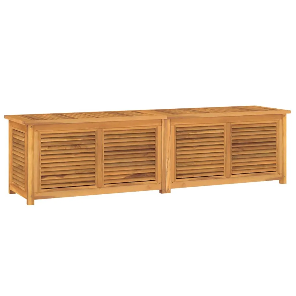 Patio Storage Box Outdoor Cushion Storage with Bag Solid Wood Teak