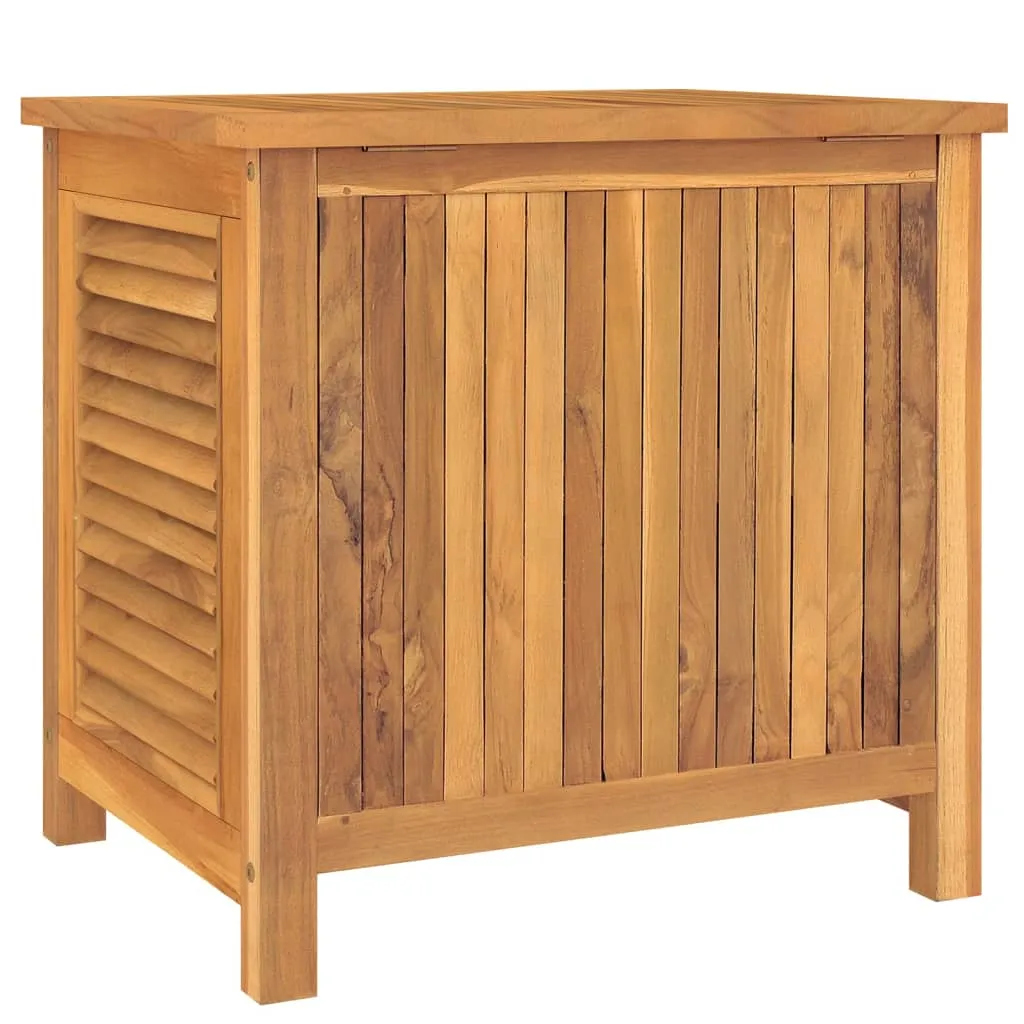 Patio Storage Box Outdoor Cushion Storage with Bag Solid Wood Teak