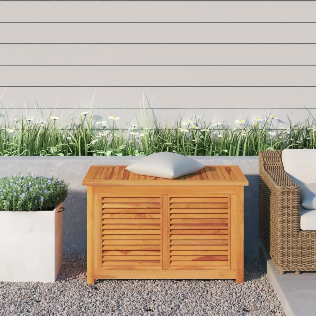 Patio Storage Box Outdoor Cushion Storage with Bag Solid Wood Teak