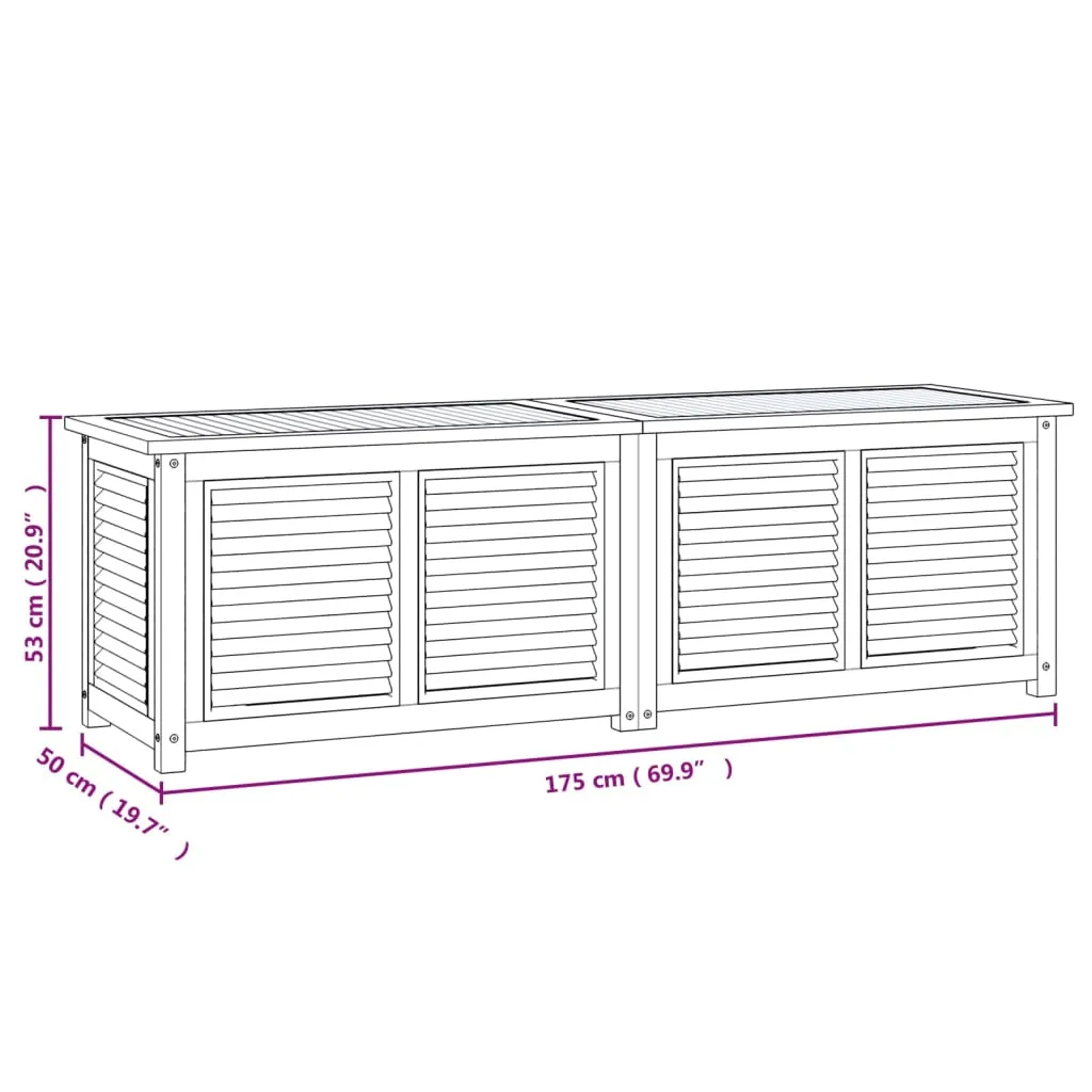 Patio Storage Box Outdoor Cushion Storage with Bag Solid Wood Teak