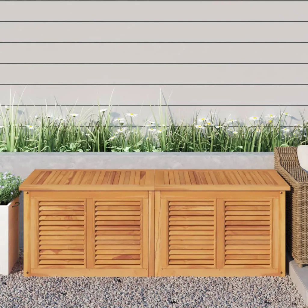 Patio Storage Box Outdoor Cushion Storage with Bag Solid Wood Teak