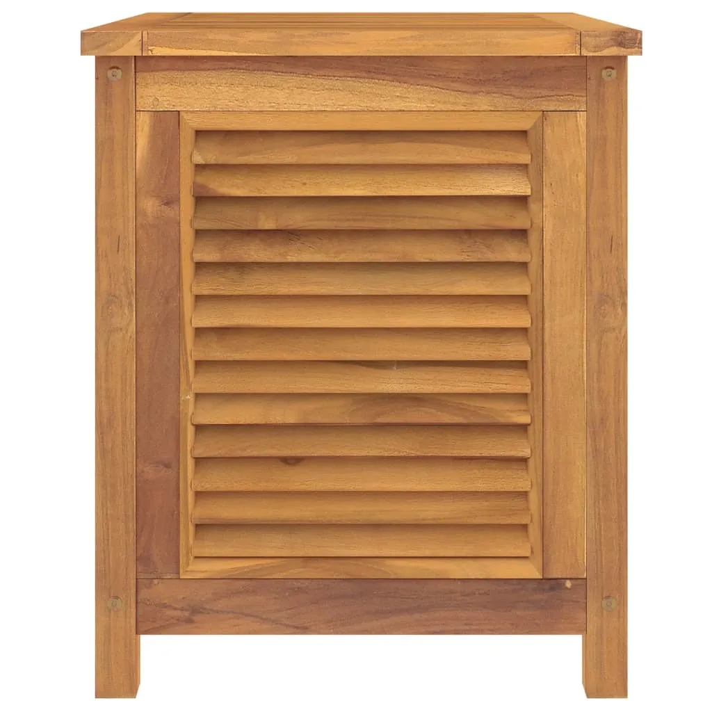 Patio Storage Box Outdoor Cushion Storage with Bag Solid Wood Teak