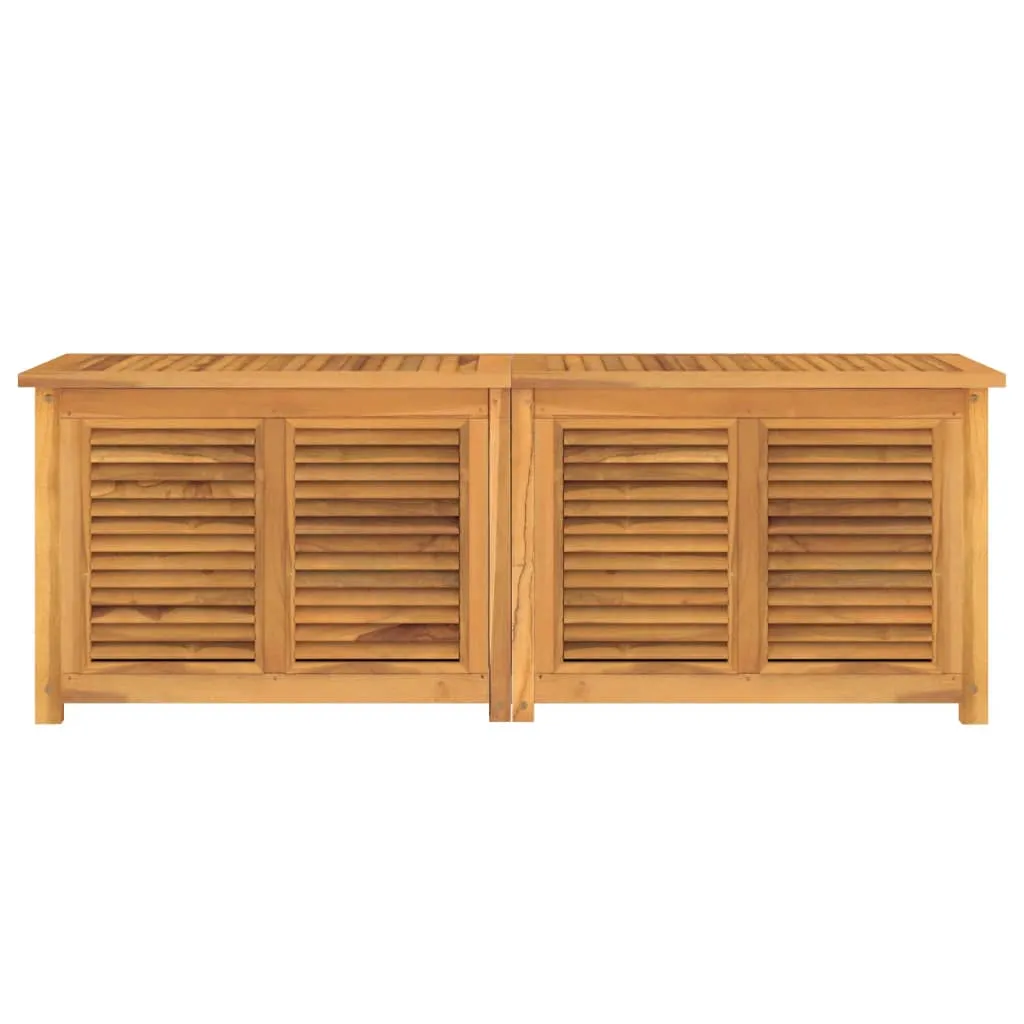 Patio Storage Box Outdoor Cushion Storage with Bag Solid Wood Teak