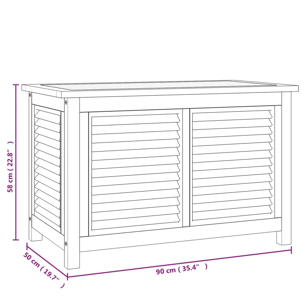 Patio Storage Box Outdoor Cushion Storage with Bag Solid Wood Teak