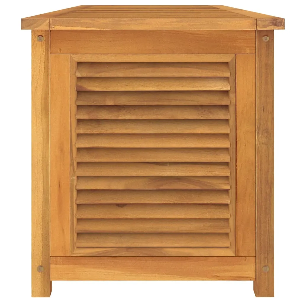 Patio Storage Box Outdoor Cushion Storage with Bag Solid Wood Teak