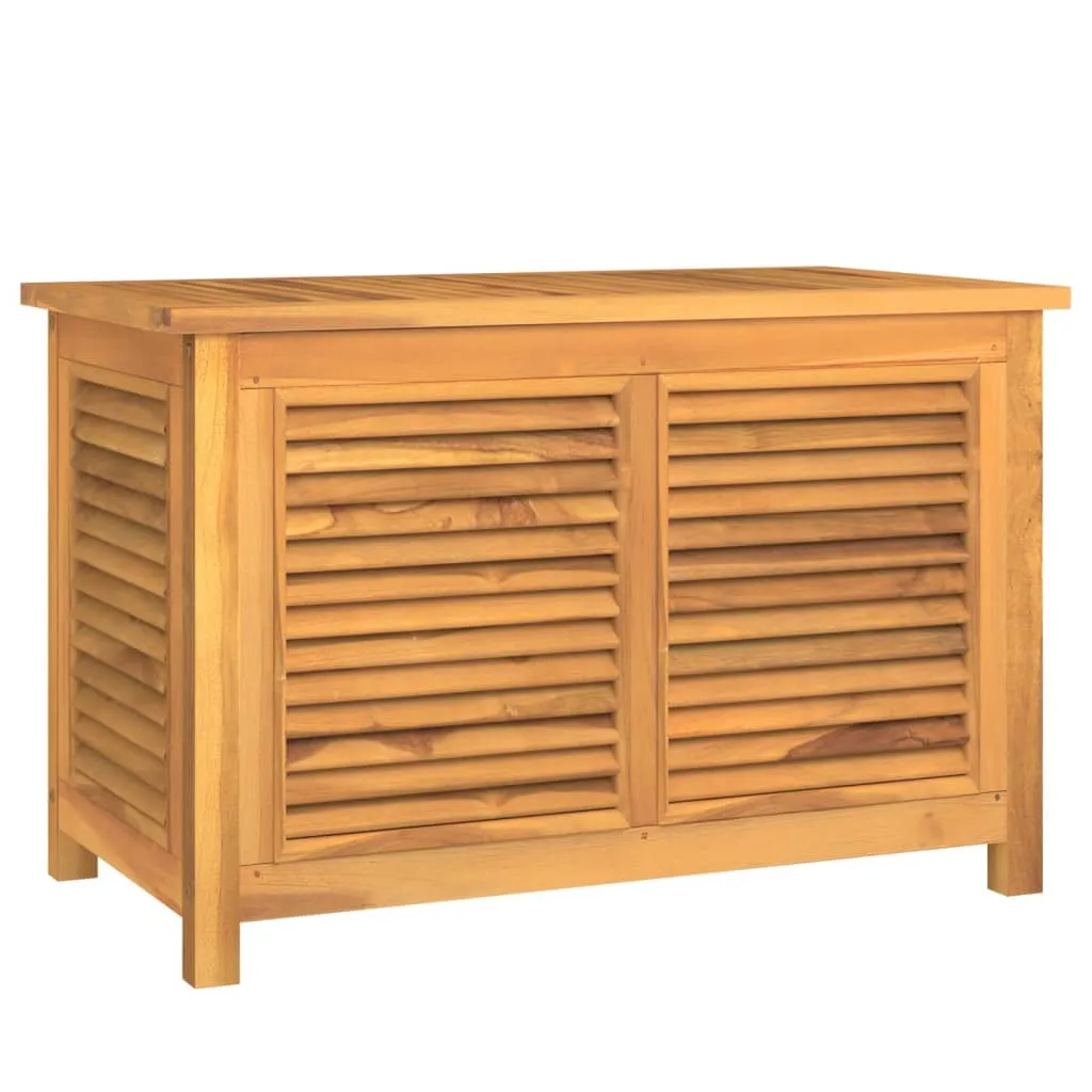 Patio Storage Box Outdoor Cushion Storage with Bag Solid Wood Teak