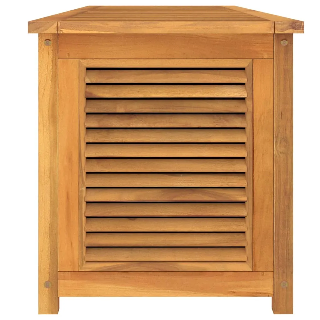 Patio Storage Box Outdoor Cushion Storage with Bag Solid Wood Teak