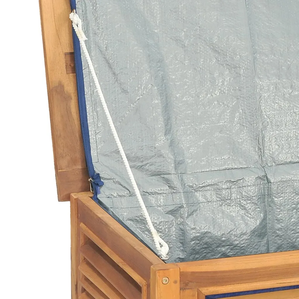 Patio Storage Box Outdoor Cushion Storage with Bag Solid Wood Teak