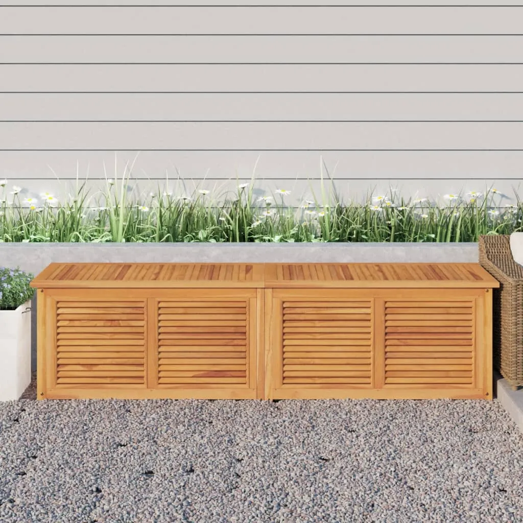 Patio Storage Box Outdoor Cushion Storage with Bag Solid Wood Teak