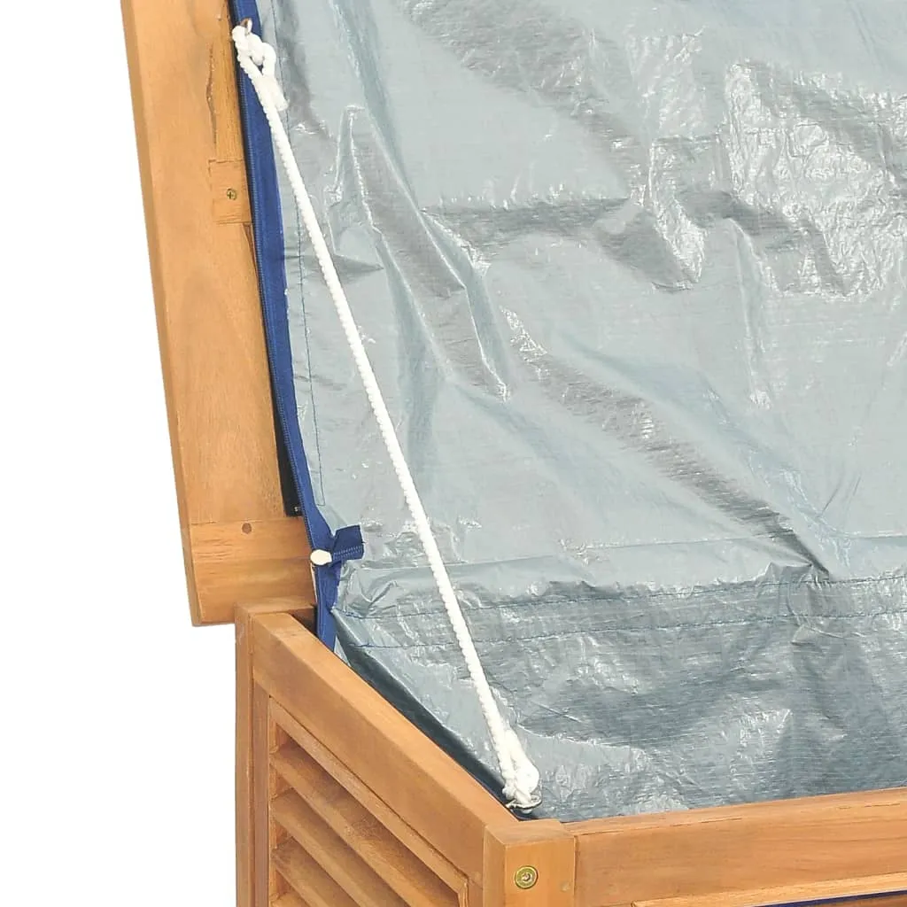 Patio Storage Box Outdoor Cushion Storage with Bag Solid Wood Teak