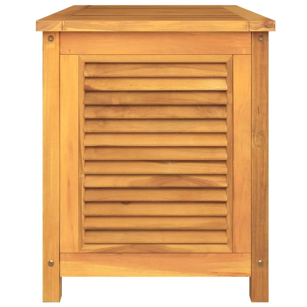 Patio Storage Box Outdoor Cushion Storage with Bag Solid Wood Teak