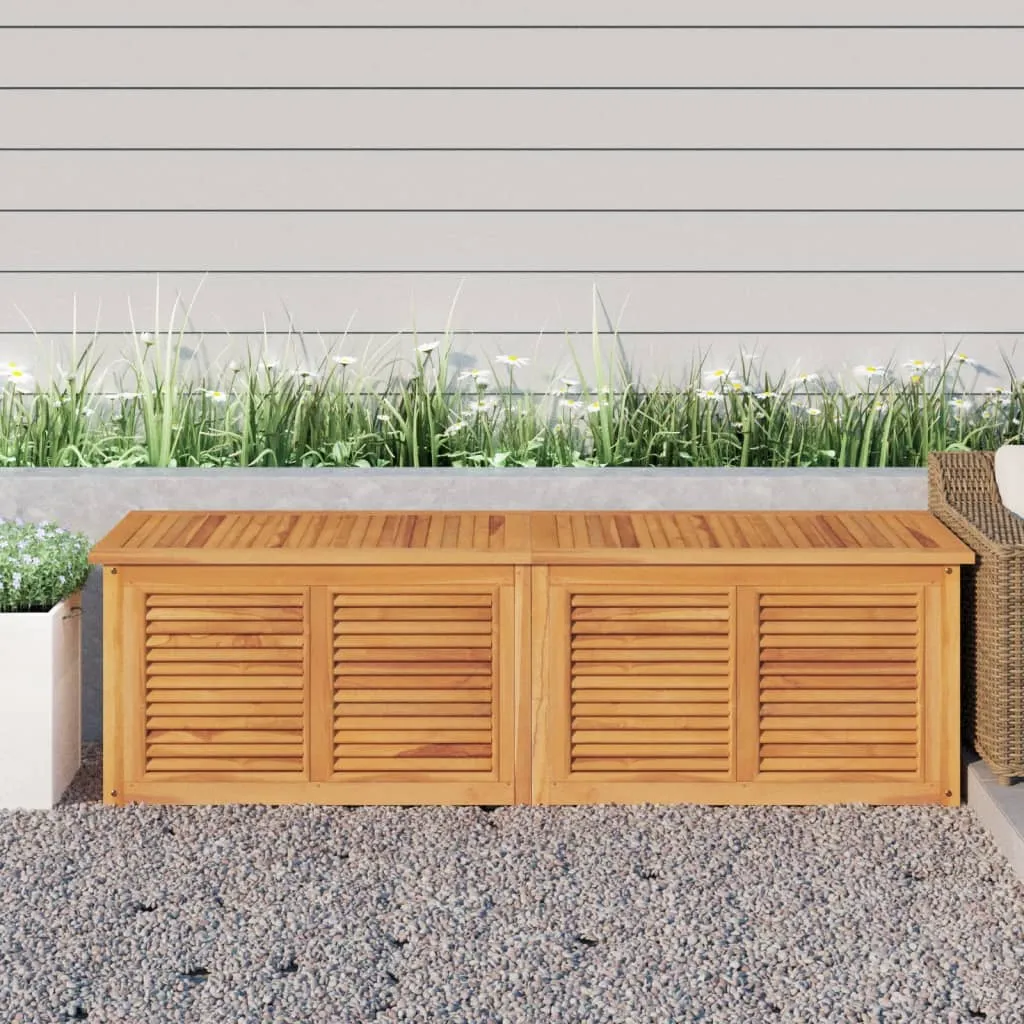 Patio Storage Box Outdoor Cushion Storage with Bag Solid Wood Teak