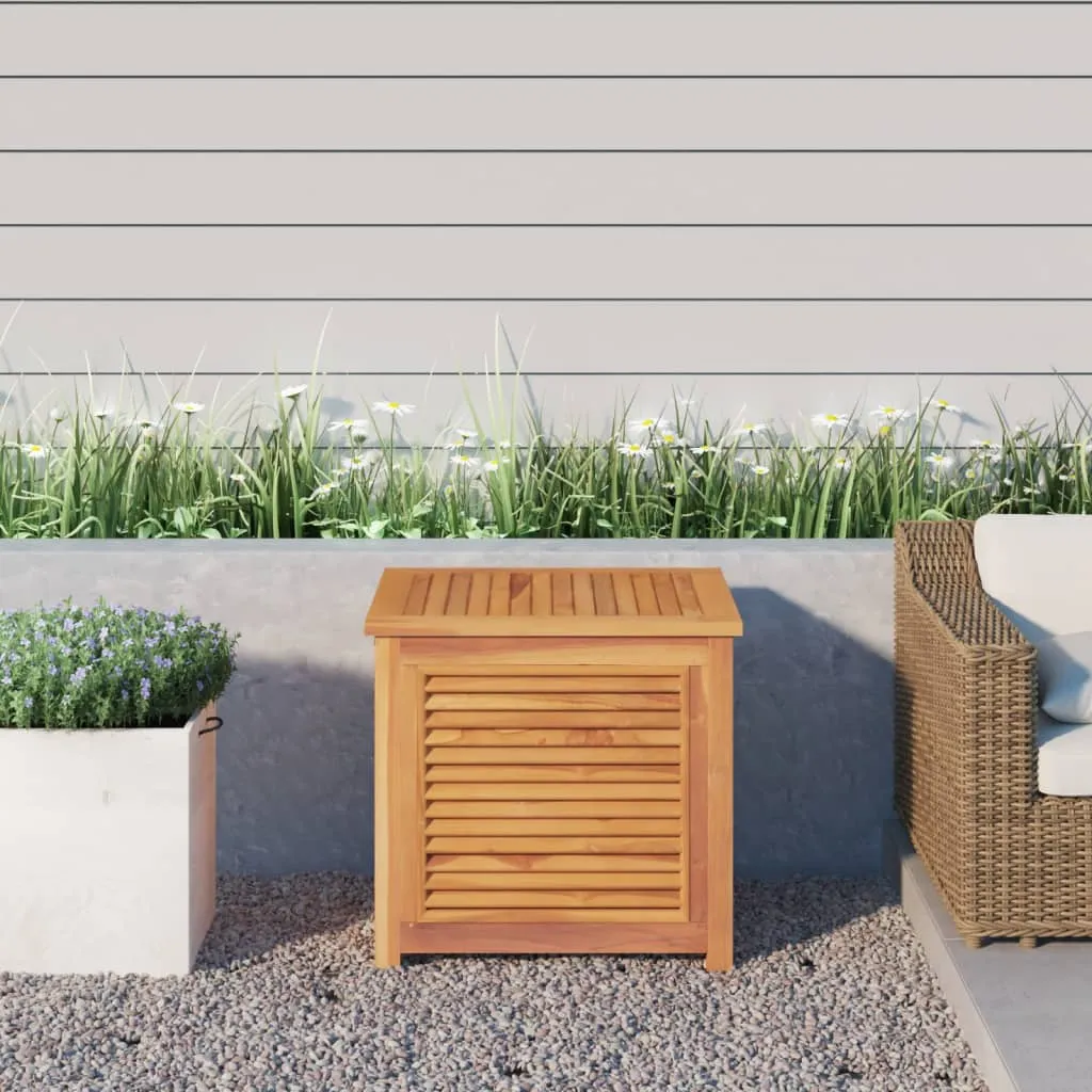 Patio Storage Box Outdoor Cushion Storage with Bag Solid Wood Teak