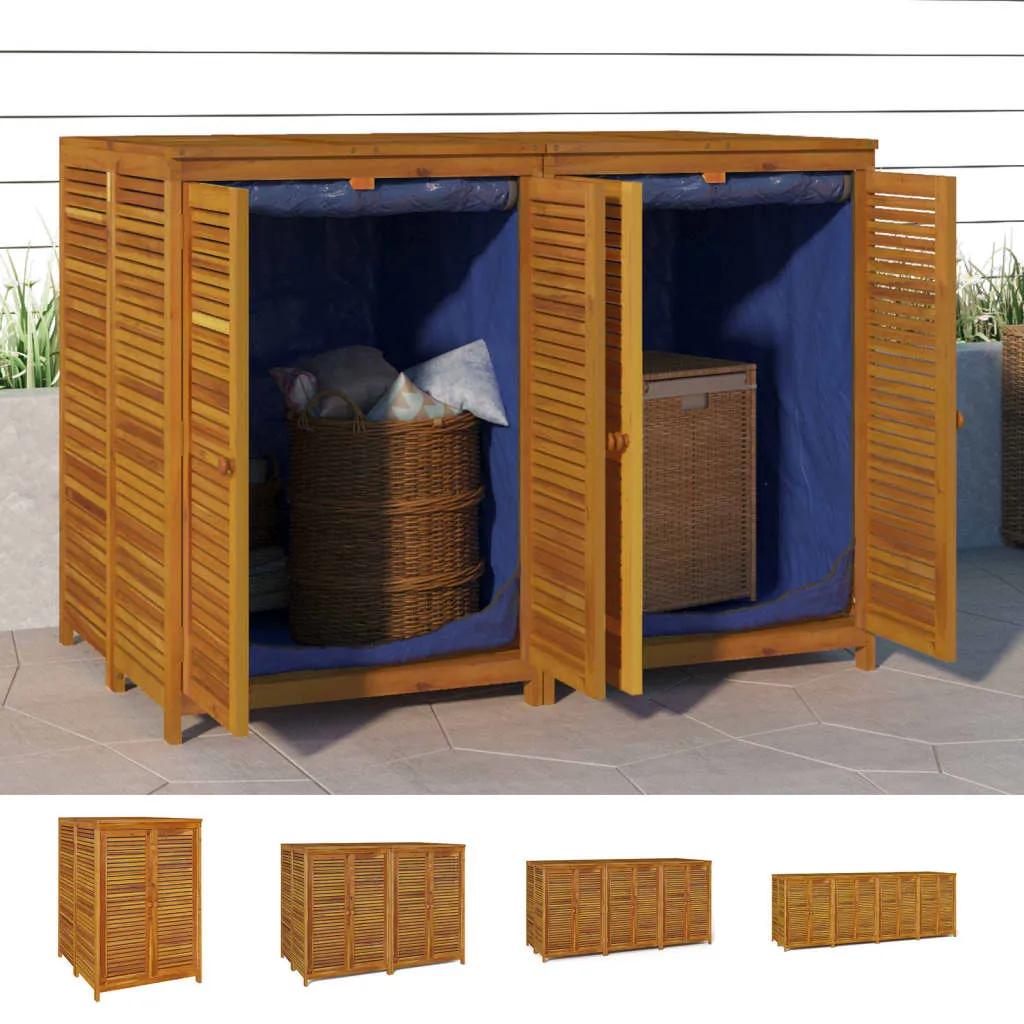 Patio Storage Box Outdoor Lockable Storage Tool Chest Solid Wood Acacia