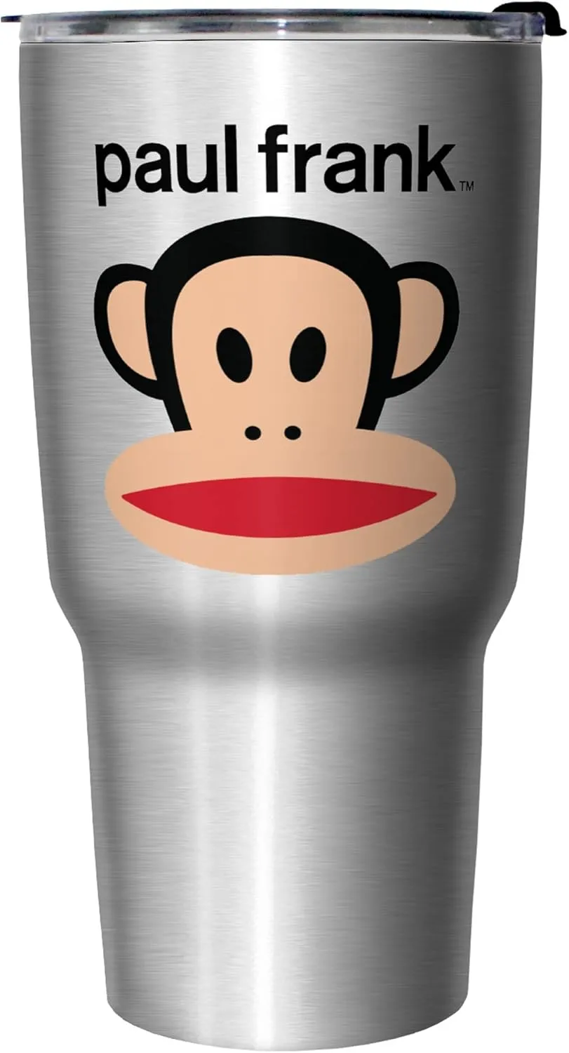 Paul Frank Julius Head 27 oz Stainless Steel Insulated Travel Mug, 27 Ounce, Multicolored