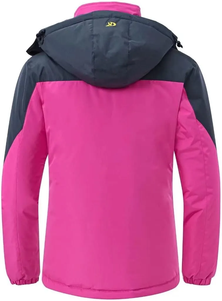 Pdbokew Women's Skiing Snowboarding Jackets Fleece Hood Mountain Snow Coat