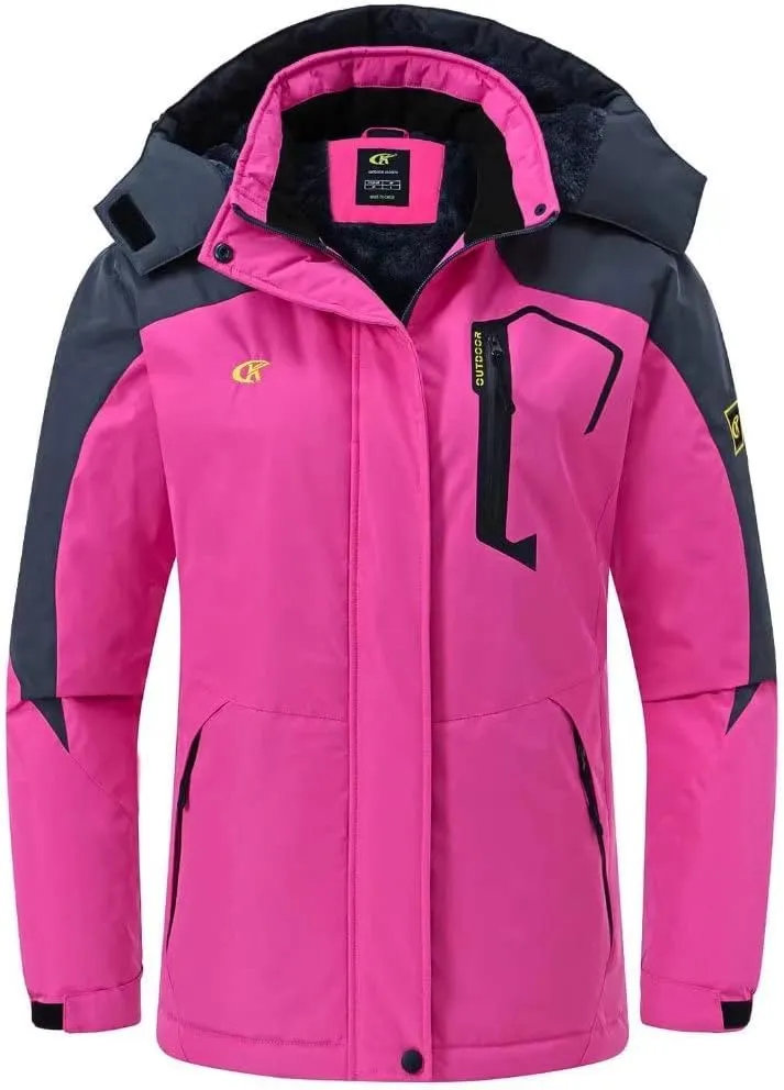 Pdbokew Women's Skiing Snowboarding Jackets Fleece Hood Mountain Snow Coat