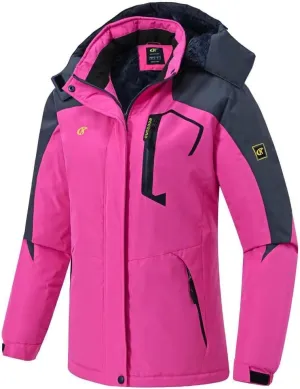 Pdbokew Women's Skiing Snowboarding Jackets Fleece Hood Mountain Snow Coat