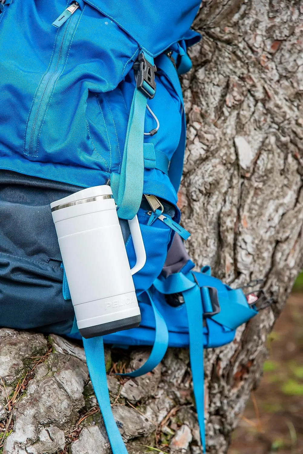 Pelican Hydration Pelican Ridge™ 18 oz Vacuum Insulated Tumbler - Recycled Stainless Steel Double Wall Travel with Dual Lid, Powder Coated Insulated Coffee Mug For Hot Cold Drinks Lagoon