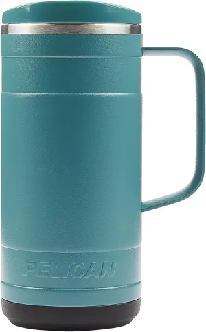 Pelican Hydration Pelican Ridge™ 18 oz Vacuum Insulated Tumbler - Recycled Stainless Steel Double Wall Travel with Dual Lid, Powder Coated Insulated Coffee Mug For Hot Cold Drinks Lagoon