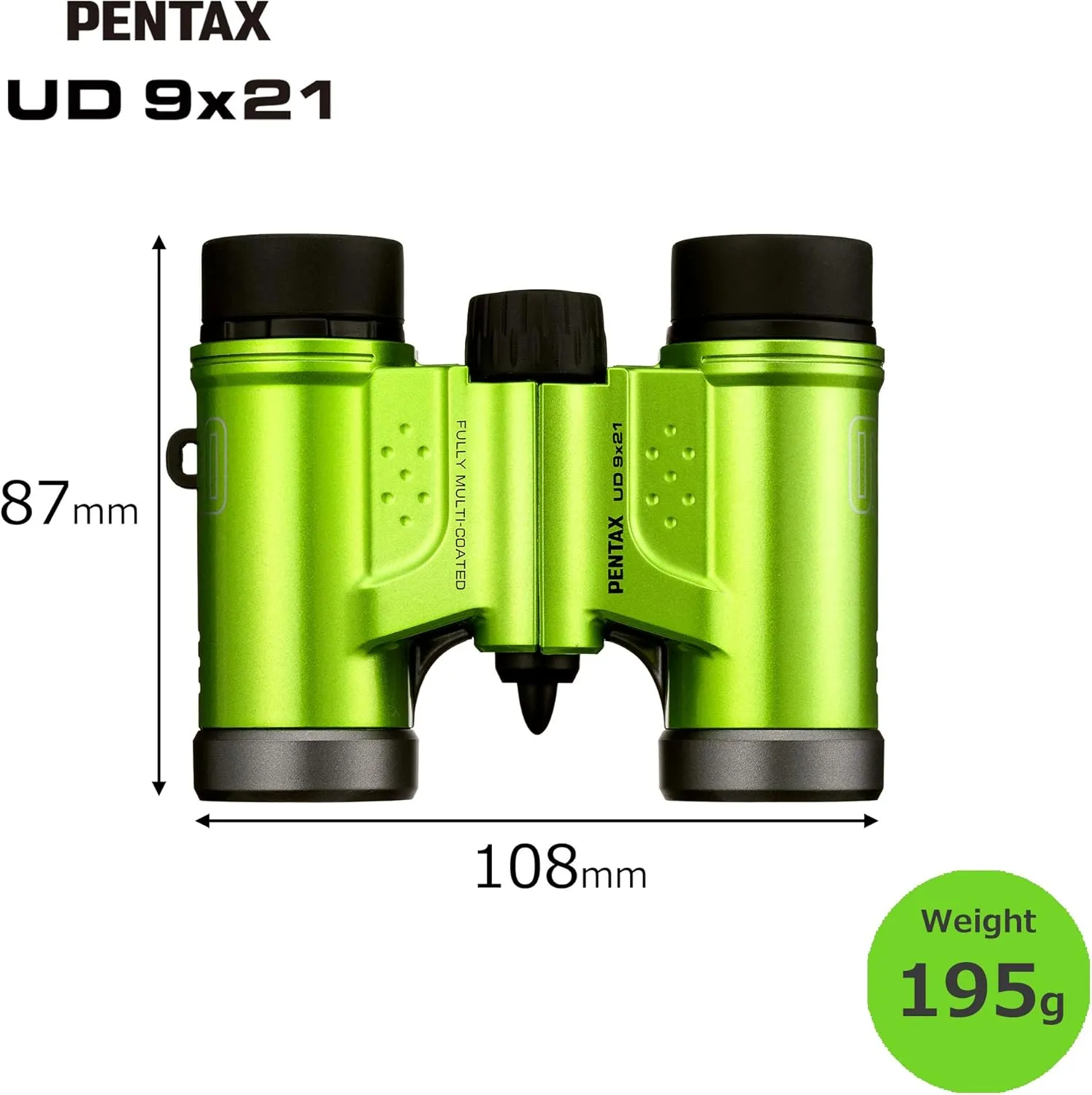 PENTAX Binoculars UD 9x21 Green. A bright, clear field of view, a compact, lightweight body with roof prism, Fully Multi-Coated optics provides excellent image performance. Concerts Sports Traveling.