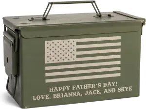 Personalized Engraved Ammo Can, Made In USA, Genuine Military Surplus 50 cal, Storage Box, Choose Your Image & Text, Gifts for Groomsmen, Gifts for Him